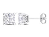 2.58 Carat (ctw) Lab-Created White Sapphire Square Solitaire Earrings in Sterling Silver (6mm)